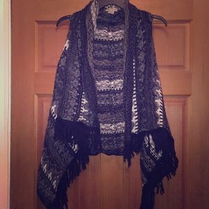 Black, White, and Grey Wool Sweater